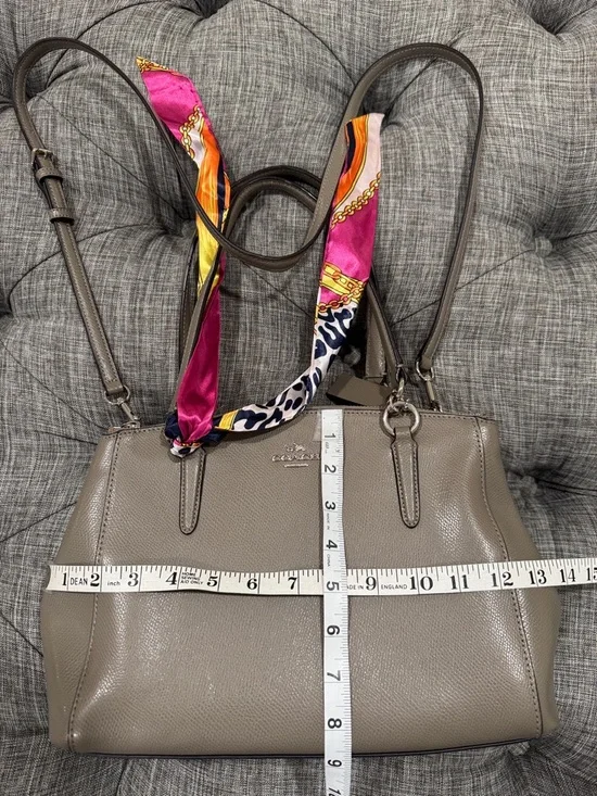 Coach Bag Christie Gray Fog Saffiano Leather Shoulder Satchel